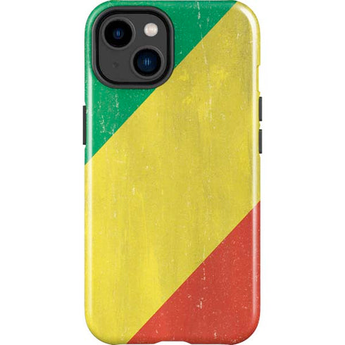 Republic of the Congo Flag Distressed iPhone 15 Impact Case